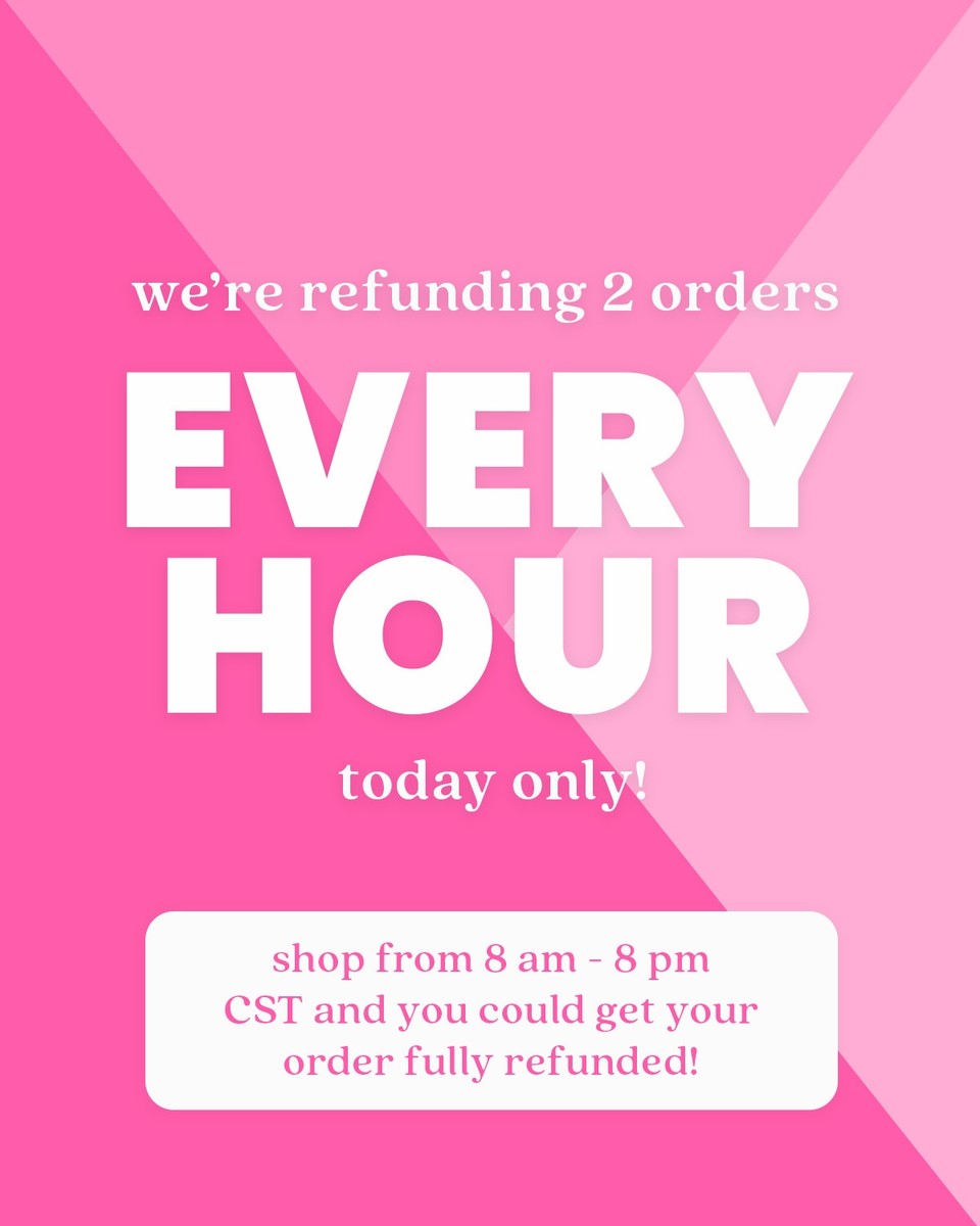 TODAY ONLY we will be #refunding two orders every hour from 8AM - 8PM 😍🙌 Shop for a chance to get your order fully refunded NOW at pinklily.com