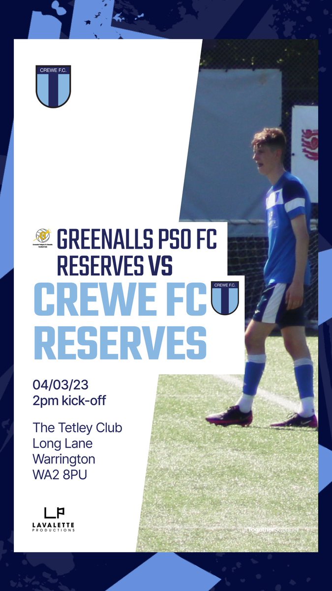 Crewe FC (@crewefc) on Twitter photo ๐จ๐ฃ ๐๐ข๐ฅ ๐ง๐๐ ๐๐จ๐ฃโฆ
Itโs a break from <a href="/CheshireFL/">Cheshire Football League โฝ๏ธ</a> action for both menโs teams as they compete in cup fixture this weekend.
<a href="/Scott_Edwards07/">Scott Edwards</a> & <a href="/VickersAdam/">adam vickers</a> men take on <a href="/officialbhlfc/">Bollington United AFC</a>, whilst <a href="/steve_parky/">Steve Parker</a> & <a href="/MikeyMc03/">Mike McDonald</a>โs side travel to <a href="/Greenalls_PSO/">Greenalls PSO FC</a> Reserves. ๐จ๐ฃ ๐๐ข๐ฅ ๐ง๐๐ ๐๐จ๐ฃโฆ
Itโs a break from <a href="/CheshireFL/">Cheshire Football League โฝ๏ธ</a> action for both menโs teams as they compete in cup fixture this weekend.
<a href="/Scott_Edwards07/">Scott Edwards</a> & <a href="/VickersAdam/">adam vickers</a> men take on <a href="/officialbhlfc/">Bollington United AFC</a>, whilst <a href="/steve_parky/">Steve Parker</a> & <a href="/MikeyMc03/">Mike McDonald</a>โs side travel to <a href="/Greenalls_PSO/">Greenalls PSO FC</a> Reserves.