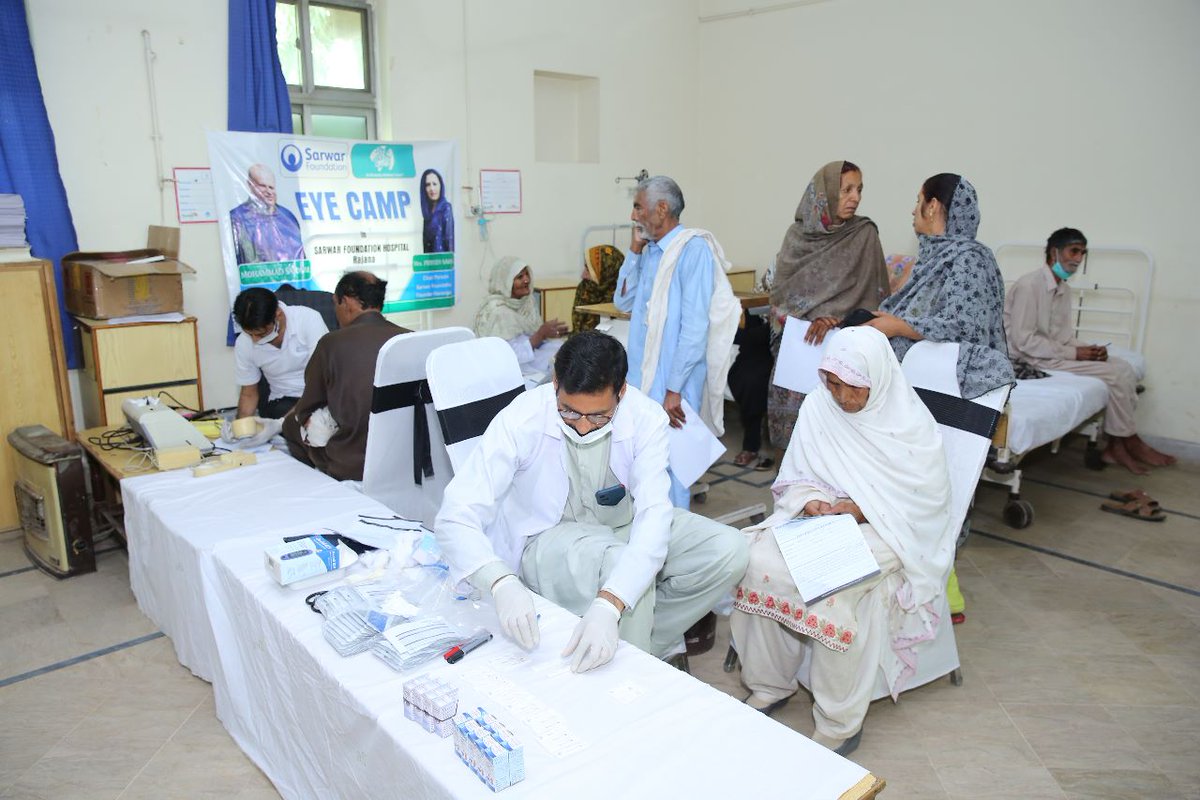 SarwarFdn's tweet photo. Hundreds benefited from the Free #EyeCamp organised at The Sarwar Foundation Hospital, #Rajana, #TobaTekSingh. Kindly sponsor an #EyeCamp by donating at https://t.co/NiIWNIhgaX https://t.co/1rMuwpa2gv