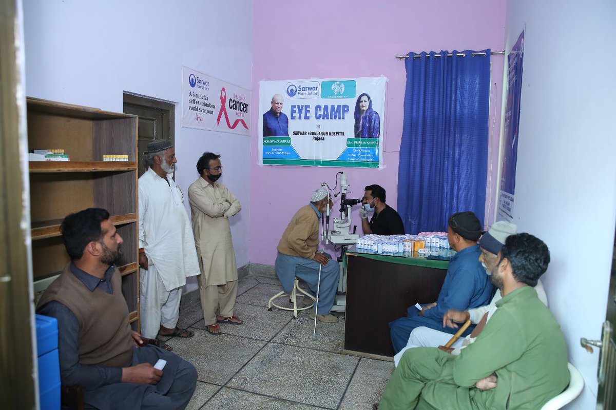 Hundreds benefited from the Free #EyeCamp organised at The Sarwar Foundation Hospital, #Rajana, #TobaTekSingh. Kindly sponsor an #EyeCamp by donating at sarwarfoundation.org.pk