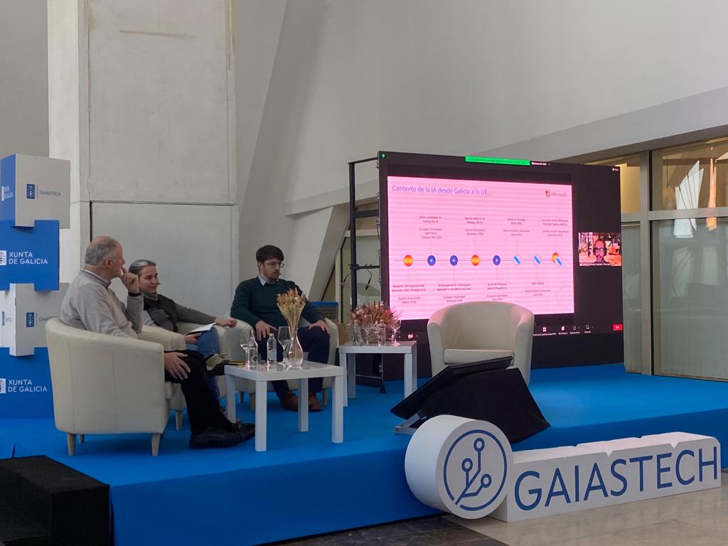 gaiastech's tweet image. 🔴Mesa Intelixencia Artificial #IA da xornada "O futuro hoxe: as tecnoloxías que nos están cambiando"

👥Modera: Lucía Castro. @DATAlife_DIH 

✔️Participan:
✅Adrián González (en streaming). @MicrosoftES 
✅Roberto Fernández. @logicmelt 
✅Alberto José Bugarín. @citiususc