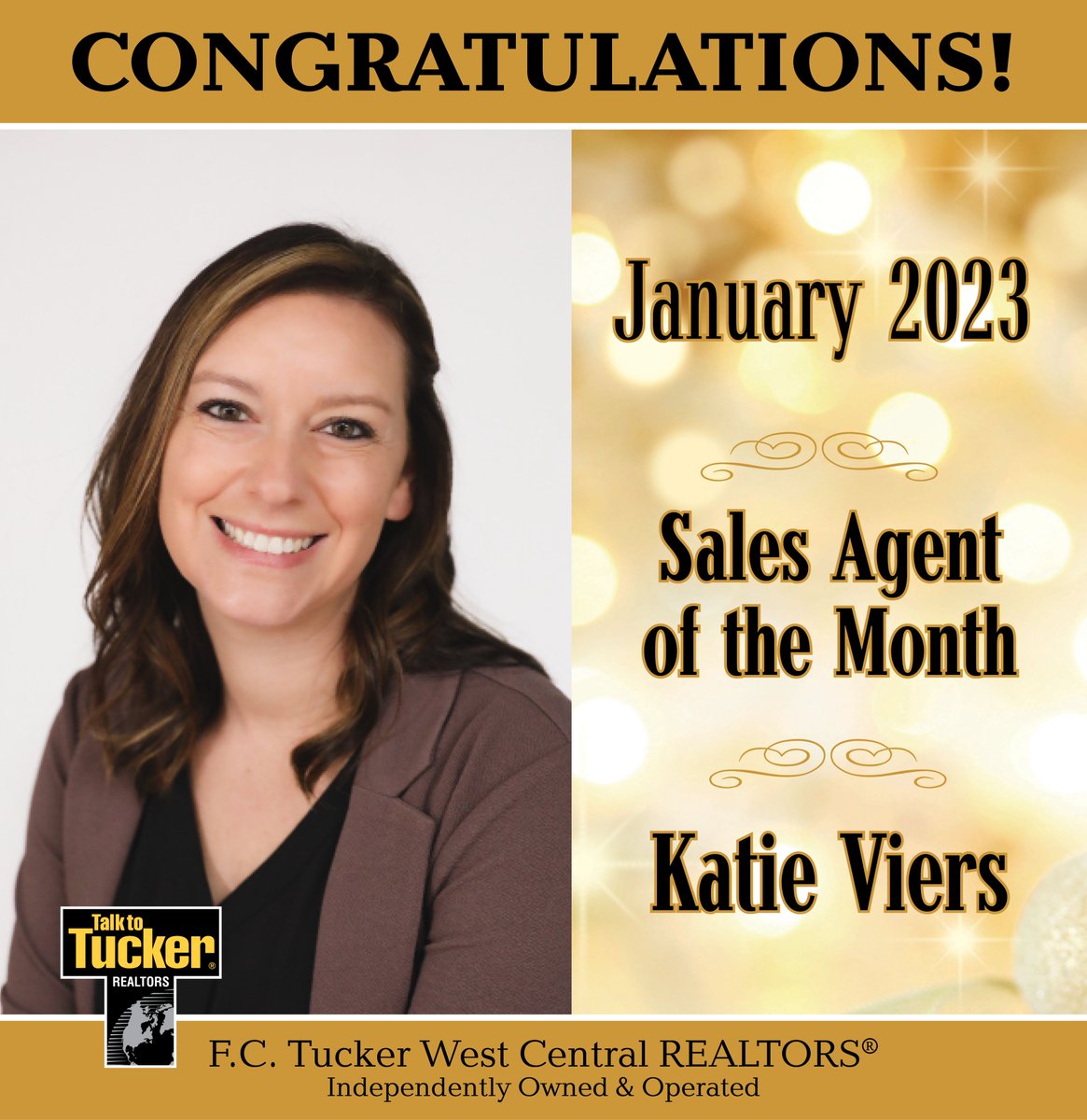 Kicking off 2023 strong is... Katie Viers! Congrats on earning Sales Agent of the Month, Katie! #LetsTalk #TalkToTucker #Realtor #RealEstate #Moving #CrawfordsvilleHomes #MoCoHomes #CrawfordsvilleRealtor #MoCoRealtor  #DreamHome #NewHome #TopAgent #AgentOfTheMonth #MoCoRealEstate