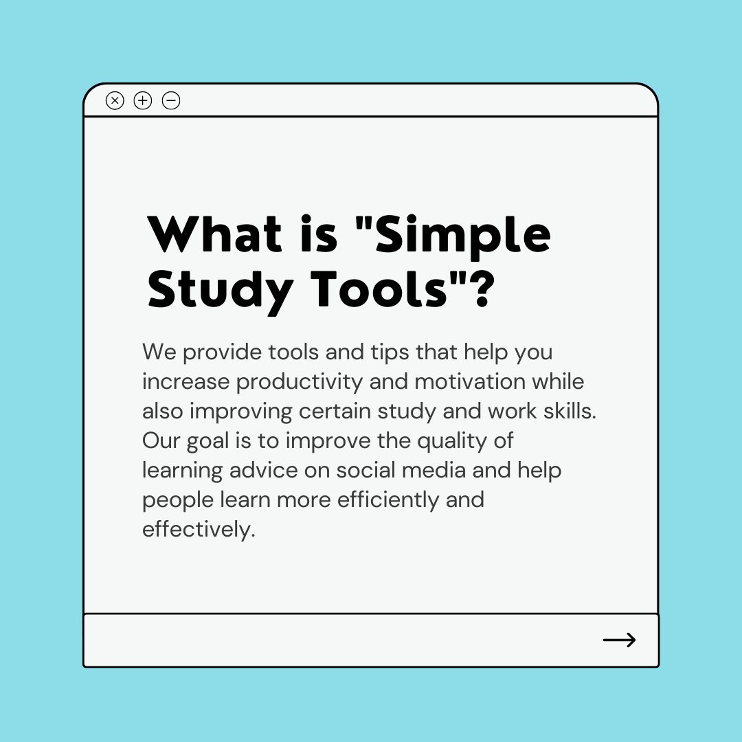 simplestudytool's tweet photo. Who and what is #simplestudytools? Learn more about our page and how we can help you in your academic/personal goals! https://t.co/ZeHFU975xA