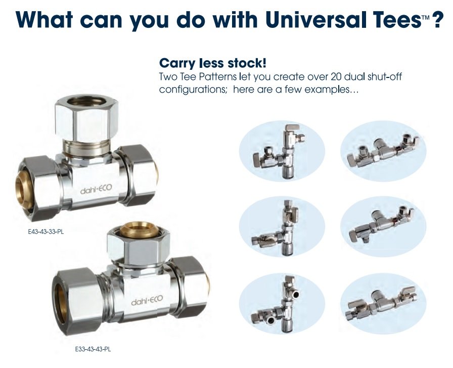 The most flexible solutions for multiple hookups!
 #dahlvalve #universaltees #qualityplumbing #lifetimewarranty
