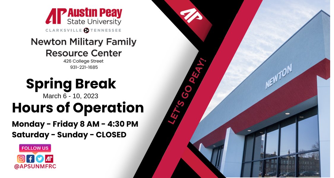 apsunmfrc's tweet photo. Please visit us during the break if you require any educational assistance, computer access, good company, etc.
#supportingyou #apsunmfrc #apsu #military #beagov #army #marines #navy #airforce #spaceforce #nationalguard #coastguard #airguard #veterans #peaypix https://t.co/tsstEdkFfL