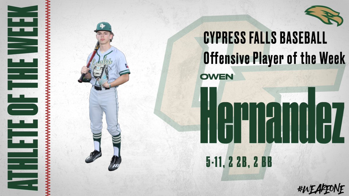 cyfallsbaseball's tweet photo. Congratulations to Owen Hernandez on being our Offensive Player of the Week for Week 1! https://t.co/93N8UhYA3M