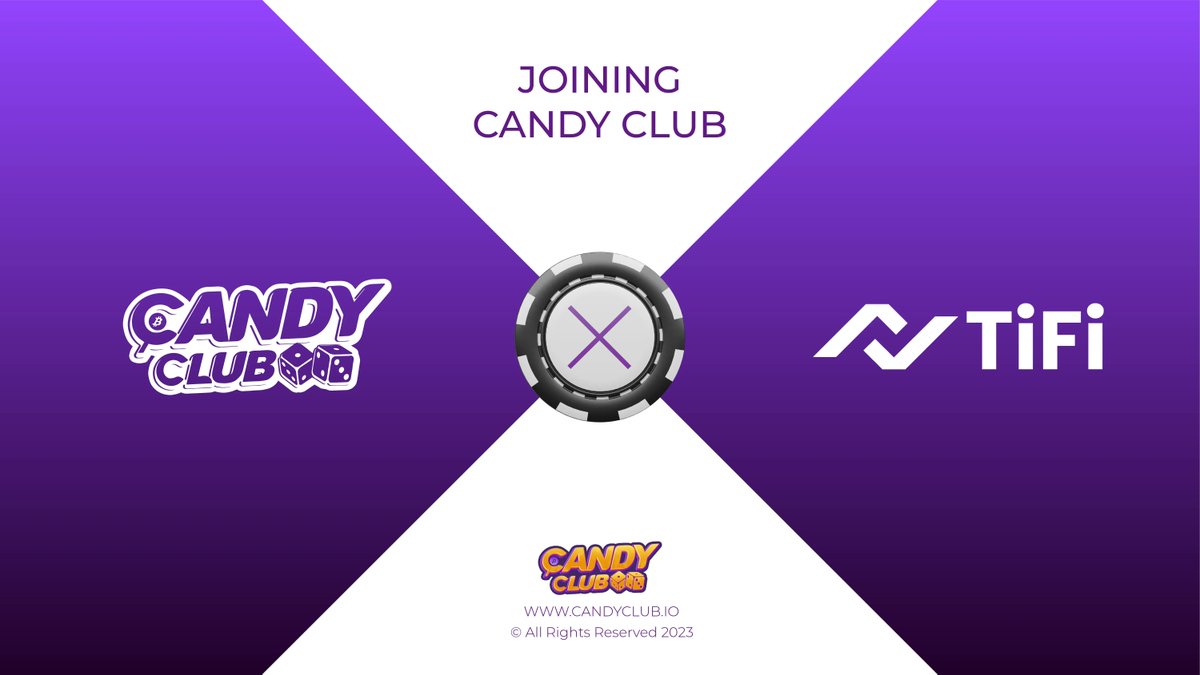 We’re proud to announce our new partnership with <a href="/TiFiToken/">TiFi Token</a>⚡ 

TiFi builds a complete solution for e-Commerce using blockchain technologies and brings web3 to everyday life.

By joining Candy Club, TiFi brings more utility to its native token $TiFi and growing community!

🧵 1/3