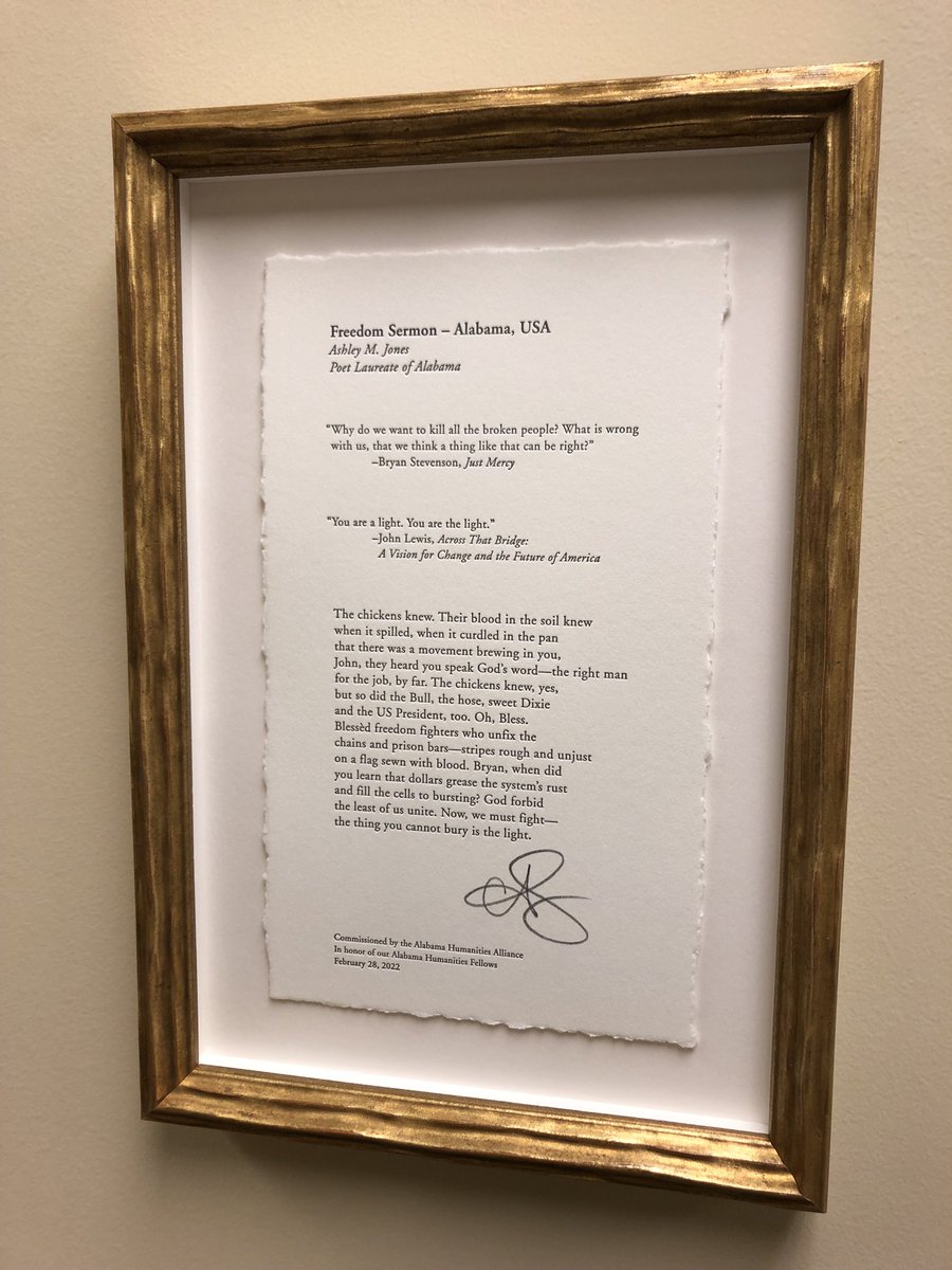 And thank you again to @ALPoetLaureate Ashley M. Jones for her haunting and inspiring poem in honor of our 2022 Fellows. Her reading of this drew the absolute biggest standing ovation of the day. #ALhumanities