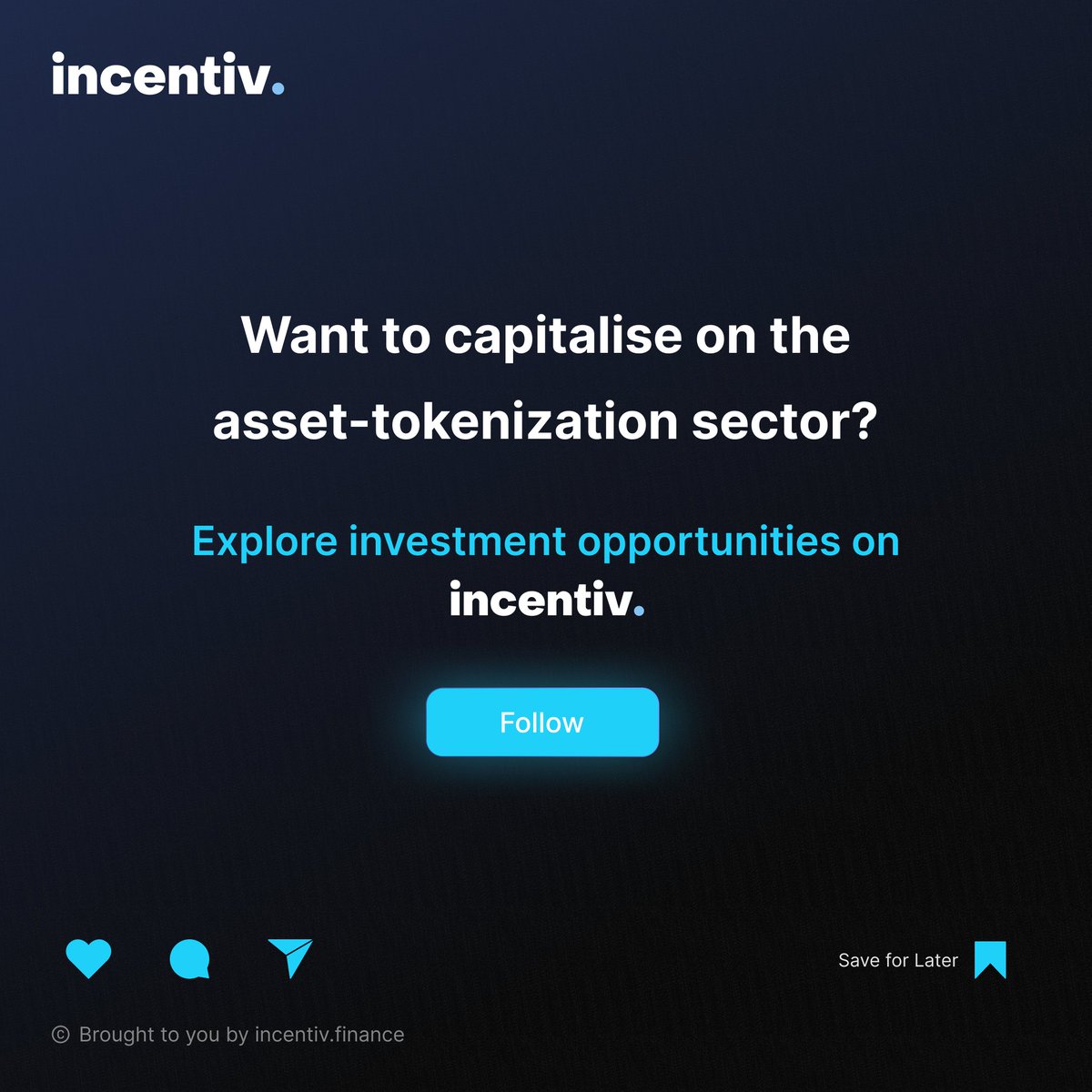 IncentivFinance's tweet photo. 👉 Are you excited about the potential of asset tokenization to revolutionize the way we think about ownership and investment? Let us know in the comments below and make sure to follow us for more fascinating insights and updates! #tokenization  #Blockchain #Web3 https://t.co/7LSpCdpU3F