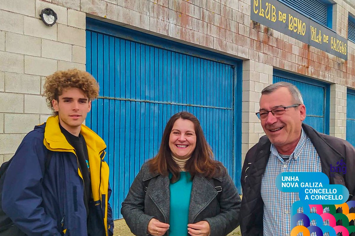 BngCangas's tweet photo. Araceli Gestido visita ao Club de Remo Vila de Cangas para coñecer as súas necesidades. 
O BNG dende o goberno comprométese a mellorar os equipamentos deportivos e a solucionar os problemas de saturación no uso das instalacións. #UnhaNovaGaliza #concelloaconcello #cangas2023 https://t.co/nkbfADegaz
