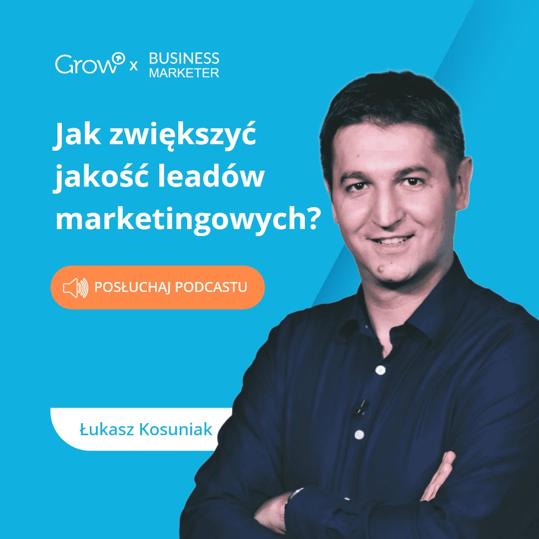 GrowPoland's tweet photo. Co zrobić, by #marketing przekazywał sprzedaży leady dobrej jakości? 🚀 W najnowszym odcinku podcastu #BusinessMarketer Łukasz Kosuniak omawia 6 praktyk, które pomogą zwiększyć konwersję leadów 👇  https://t.co/yhii5rCx1I https://t.co/J1sgSfRHF0