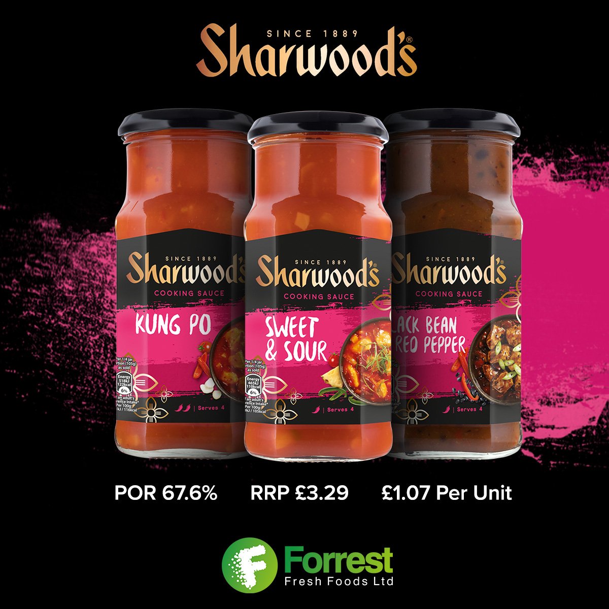 Sharwood sauces are made with the finest ingredients, carefully blended to create authentic and flavourful dishes. Plus, with a profit margin of 67.6%, you can be sure that Sharwood’s will be a valuable addition to your business💰 
 #RestaurantSupplies #FoodWholesale #B2B #Foodie