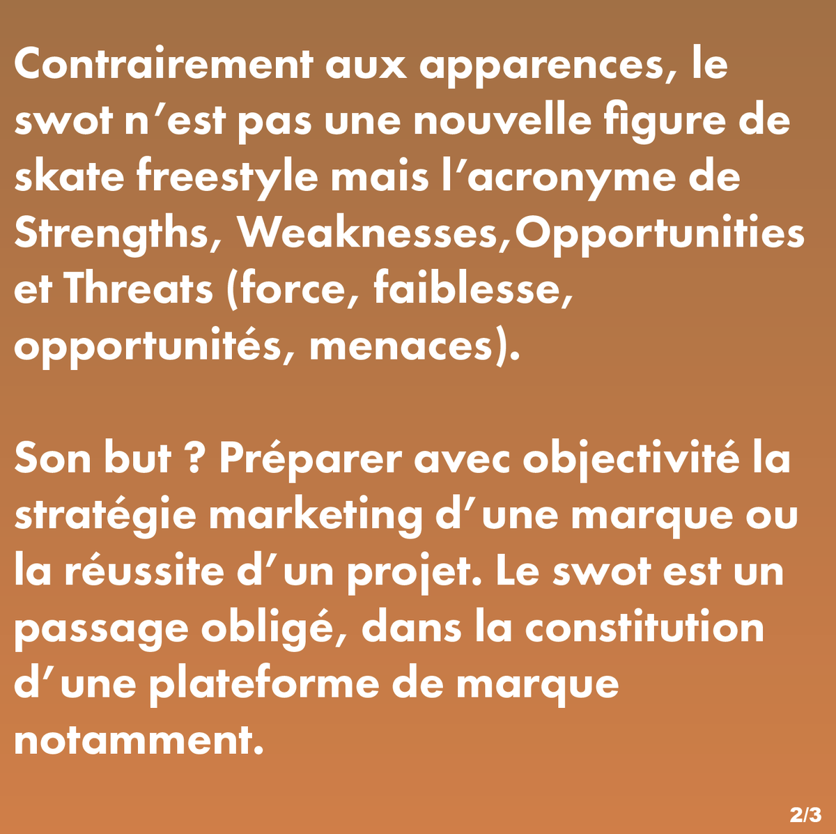 smallplanetCom's tweet image. Petit moment vocabulaire !

Aujourd'hui nous abordons le "swot". Un outil très important dans la construction d'une stratégie de communication. 

Envie de "swoter" avec Small Planet pour voir si votre promesse est en adéquation avec votre marché ?