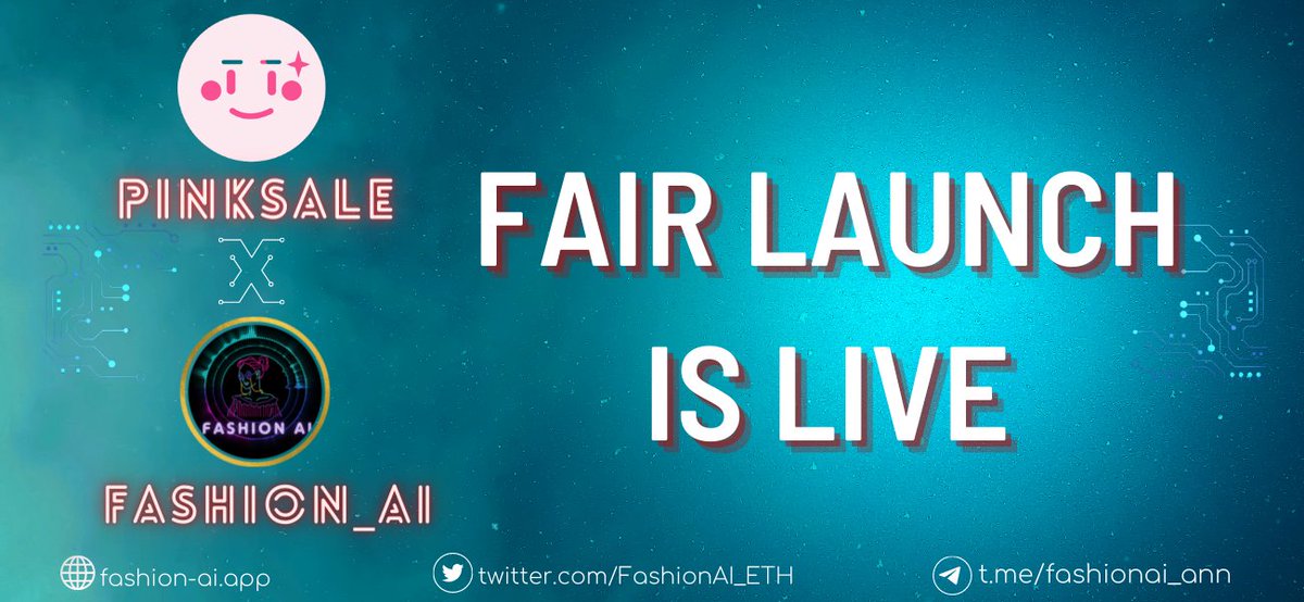 🚀 FASHION-AI #FAIRLAUNCH ISLIVE  ON PINKSALE 🌸
🎯 Fair launch link here: pinksale.finance/launchpad/0xF9…