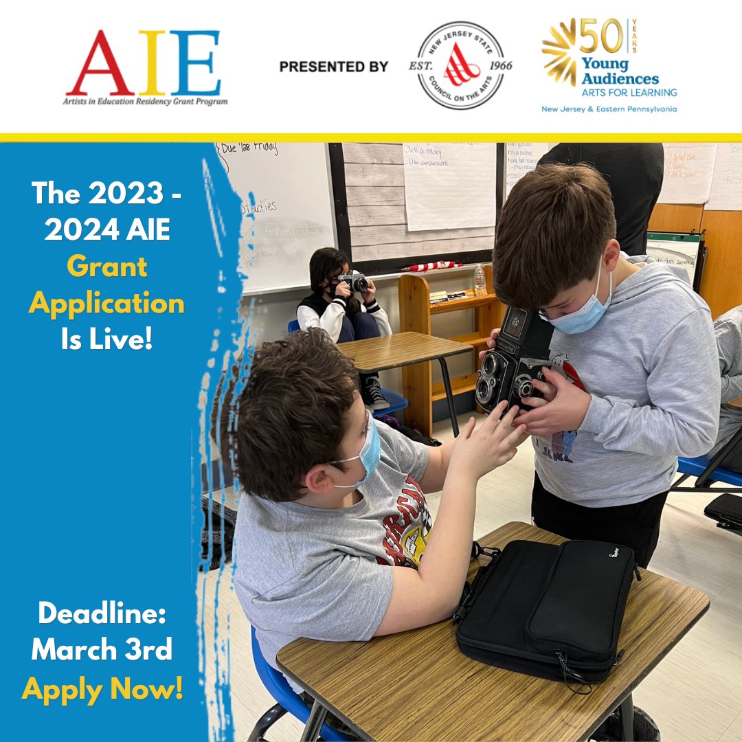 Have a question about your AIE grant application? Pop in for our Zoom Office Hour today from 3pm to 4:30pm. This is a fun and quick way to strengthen your application. Registration is required. Visit njaie.org/apply for more details. #njarts