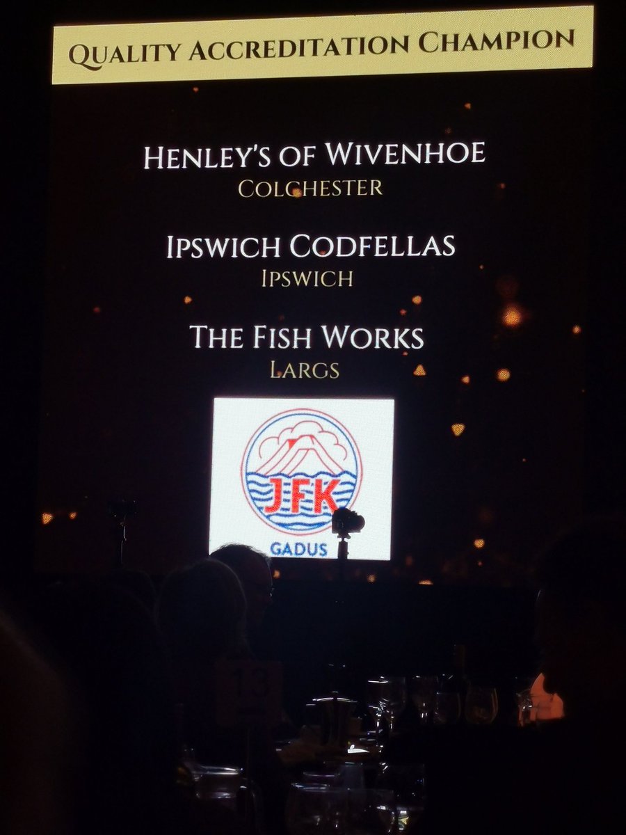 Wow <a href="/fishworkslargs/">thefishworks</a> just won the Quality Accreditation Champion sponsored by JFK. #fishandchipawards Great work guys!! <a href="/CanteenTweets/">The Staff Canteen</a> <a href="/UK_NSC/">Norwegian Seafood Council UK</a>