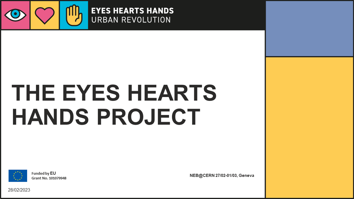 battisti_c's tweet photo. Happy and honoured to present @eyesheartshands project @CERN within a great workshop organised by @michelamagas @digineb convening #NewEuropeanBauhaus projects @LFEurope @RINA1861 @ICONSinnovation #EyesHeartsHands #HorizonEurope https://t.co/keCunEjCOP