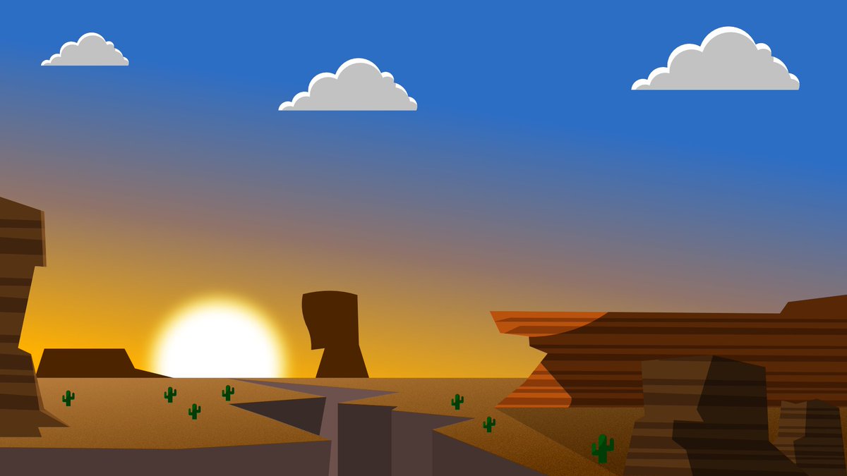 SebstianCartoon's tweet photo. Illustration -  background - desert

#illustration #illustrator #affinitydesigner #background #backgroundart #desert #sunrise #sunset #cowboys https://t.co/d0Y0x68A7B