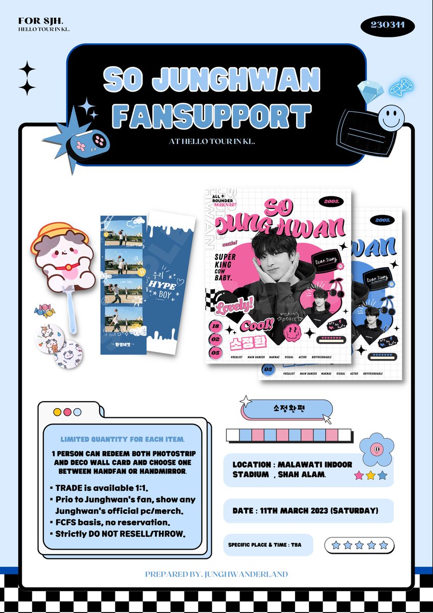 FREEBIES for #TREASUREinKL 💎

how to get it?
💌 RT &amp; like this tweet
💌 Simply say hi &amp; smile on d-day!
💌 Read more details in the pict below

See you soon, teume yeoreobun! 🫶🏼💘
#TREASUREinKL #TREASUREinMY
#TREASURE #SOJUNGHWAN #소정환