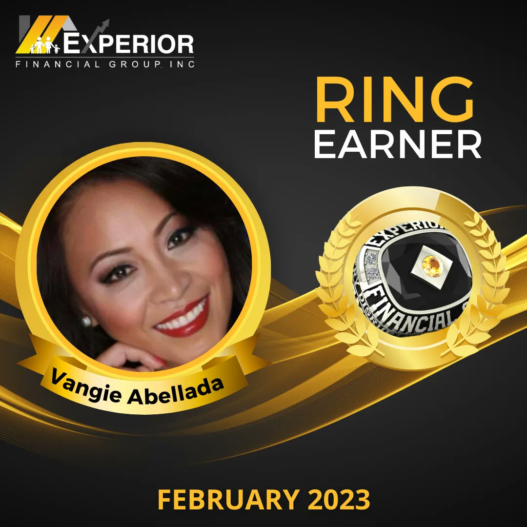 _Experior_'s tweet photo. Our newest Ring Earner in the USA for February 2023 is Executive Director, Vangie Abellada! Thank you for your outstanding work with clients and those interested in joining your team. Learn more about Vangie's accomplishments on our blog. https://t.co/RIn6W4DH9G #ringearner https://t.co/JQUwGfkbEF