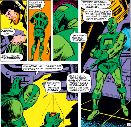 MarvelADay's tweet photo. #MarvelADay #IM43 Kevin O'Brien dons the Guardsman armor for the first time! Begora! - VA https://t.co/uptsJh6ird