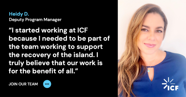 HeatherAngerer's tweet photo. Does this sound like a team you want to join? Check out our open disaster management positions for operations and case managers in Puerto Rico. Bilingual in Spanish/English. Apply today. @ICF https://t.co/cL6hTpUAAg https://t.co/Lsb7cceptn