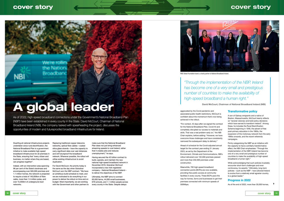 David C. McCourt (@dcmccourt) on Twitter photo I was pleased to speak with <a href="/eolasmagazine/">eolas Magazine</a> for their cover story, discussing progress at <a href="/NatBroadbandIrl/">National Broadband Ireland</a> and lessons learnt from Ireland's bold and ambitious #NationalBroadbandPlan.
Full piece at: lnkd.in/eGtXyp5c
#telecoms #fibre #EU #Ireland I was pleased to speak with <a href="/eolasmagazine/">eolas Magazine</a> for their cover story, discussing progress at <a href="/NatBroadbandIrl/">National Broadband Ireland</a> and lessons learnt from Ireland's bold and ambitious #NationalBroadbandPlan.
Full piece at: lnkd.in/eGtXyp5c
#telecoms #fibre #EU #Ireland