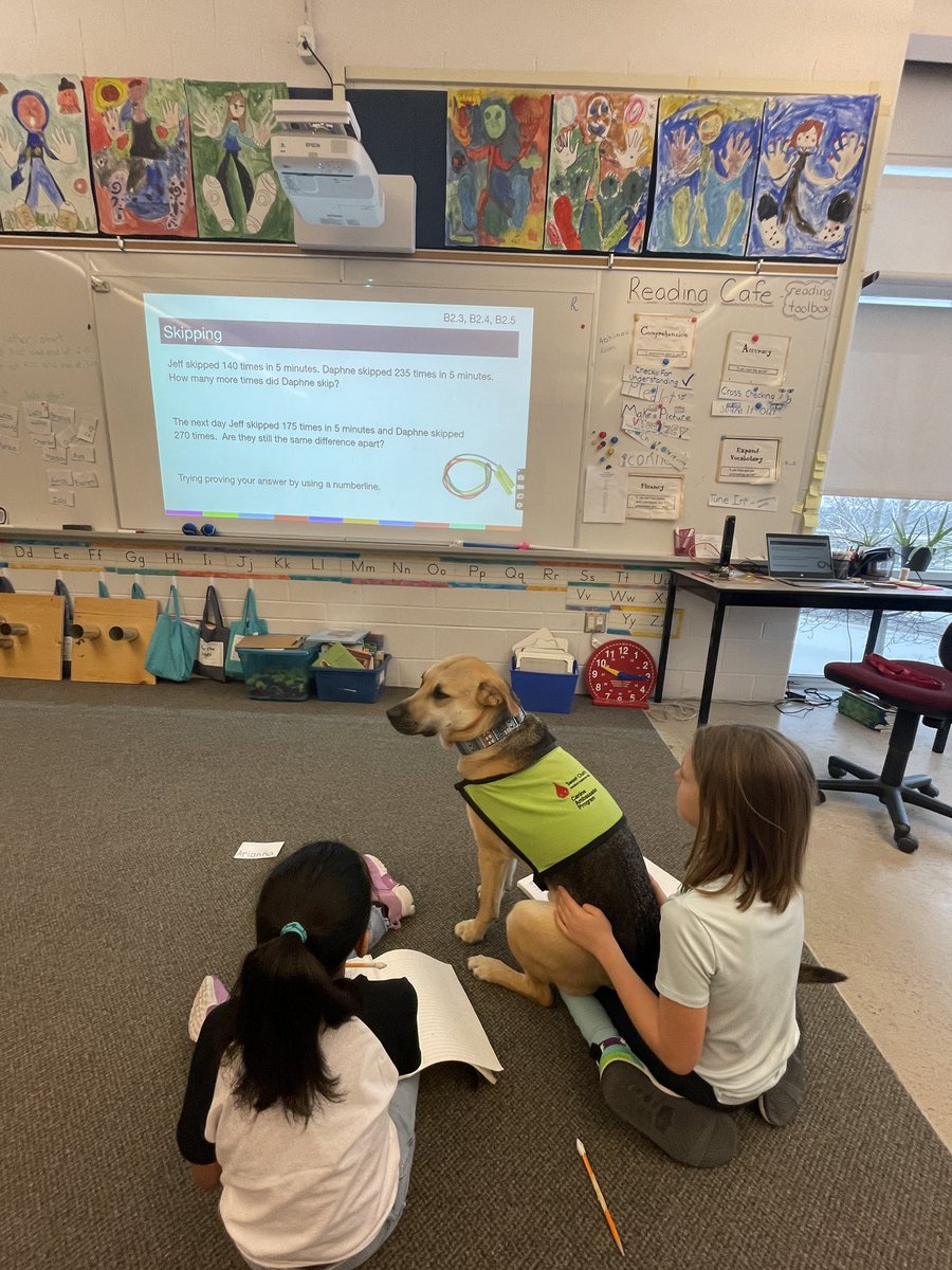 Unpacking a math problem with our canine friend!