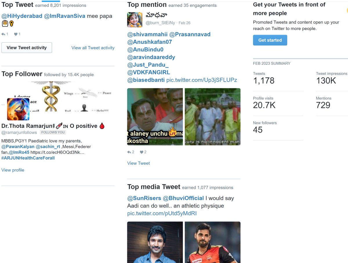 biasedbanti's tweet image. #TwitterEvolution #TodayMood #Feb2023

Jan
- Poll on Brahmi .. 2166 
- Top mention Mahaboob .. 3
- Top media @ImRavanSiva got follow request reached.. 16 

Feb
- @ImRavanSiva mee papa .. 8201
- Top mention by @burn_StEiNy .. 35
- @SunRisers @BhuviOfficial cast movie.. 1077