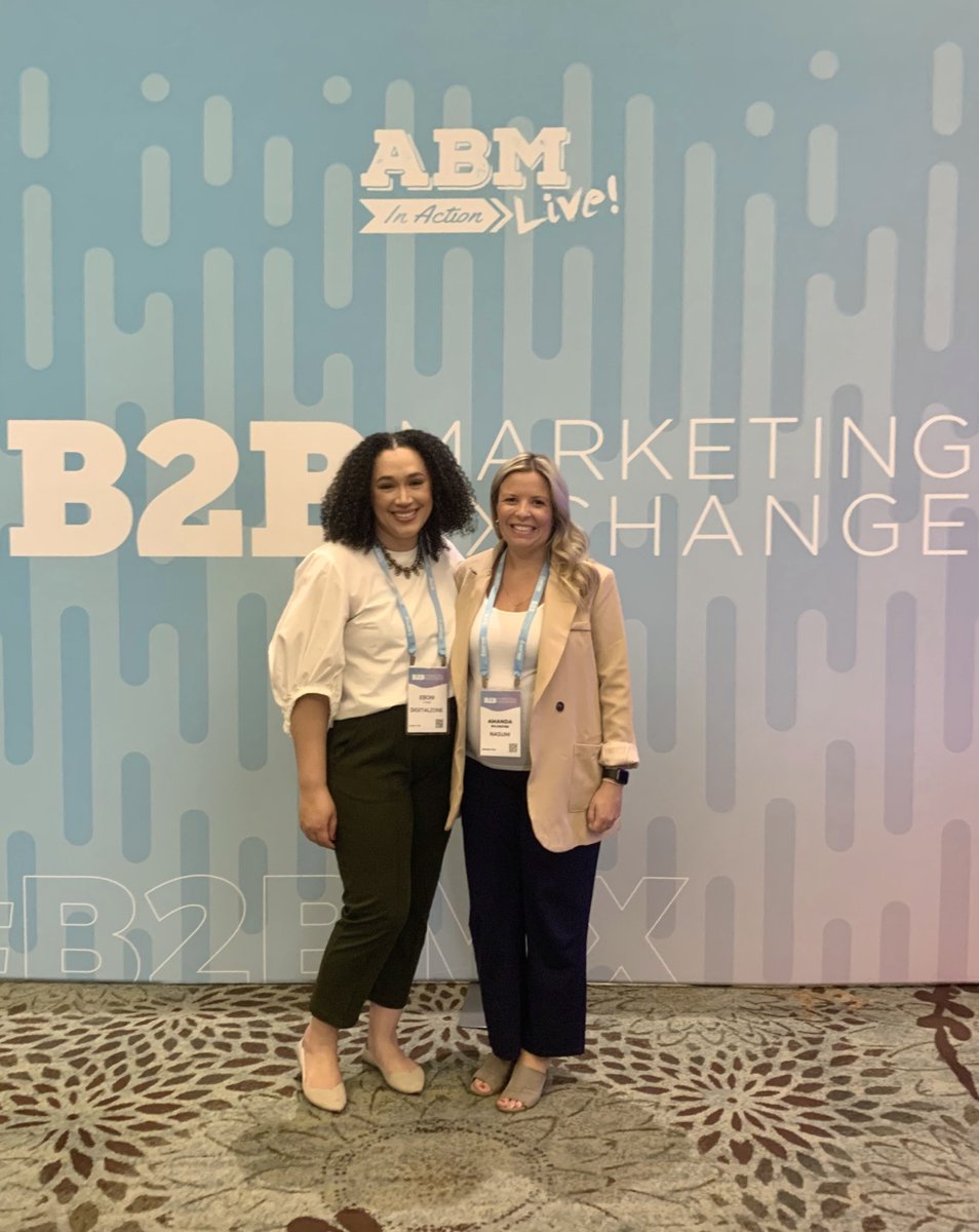 VP, Marketing Eboni Ryan from @digitalzoneB2B joins @Nasuni Amanda Sylvester for a quick pic 📸 at #B2BMX #ClientSuccess #Marketing #DemandGen