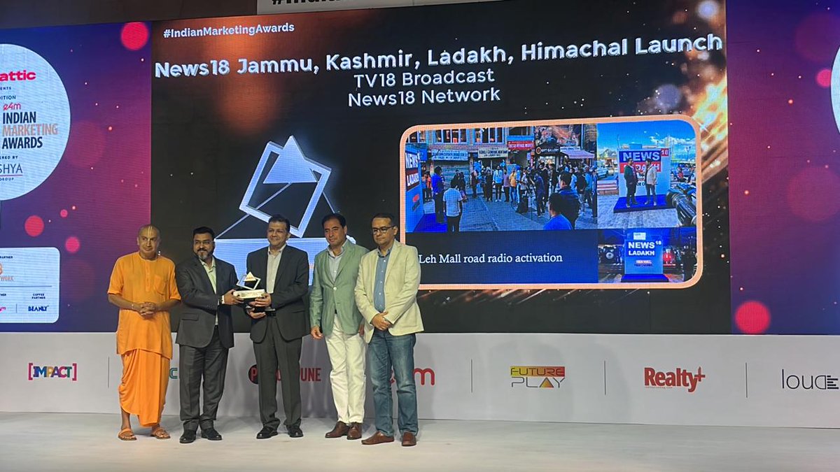 Muneer_Hussain1's tweet image. A Warm Congratulations to @News18India &amp;amp; #TV18 on winning Silver at the 9th edition #IndianMarketingAwards.
Sky's the limit!!

@avikaul | @anuragbatrayo | @nawalahuja | @priyankae4m1 

#e4mawards #marketingawards