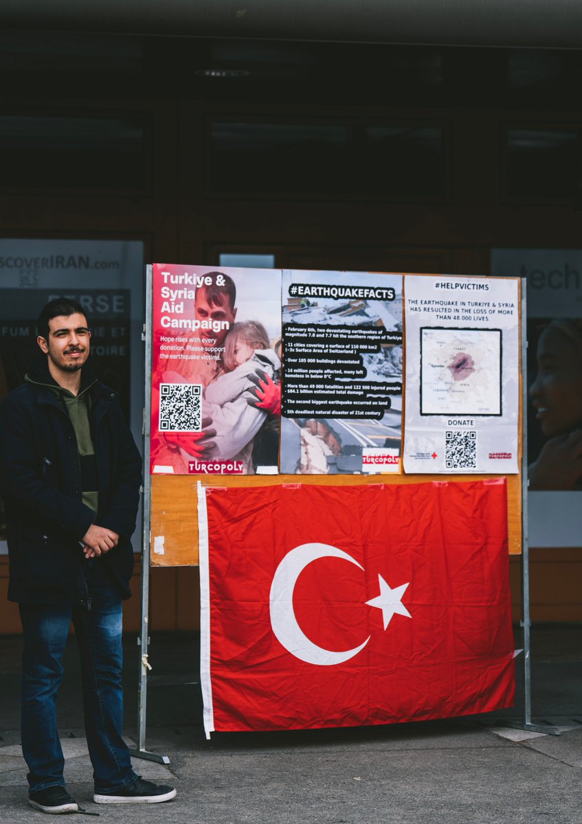 Earthquake in🇹🇷 and 🇸🇾 - The student association Turcopoly is holding a donation stand for the victims of the #earthquake at the Esplanade until March 3, from 11.30 am until 13.30 pm. Pay them a visit to make a donation or do it online: actnow.redcross.ch/Turcopoly-EPFL… #Turkey #Syria
