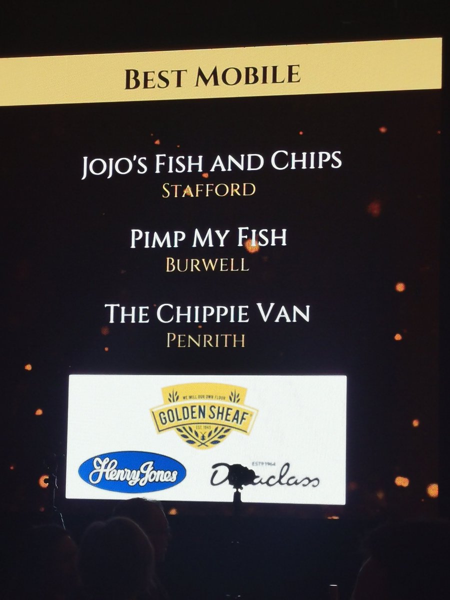 Now on to the Best Mobile Operator Award, which goes to <a href="/PimpMyFish/">Pimp My Fish</a> nice one guys, congratulations!! #fishandchipawards
<a href="/UK_NSC/">Norwegian Seafood Council UK</a> <a href="/KerryFoodserv/">KerryFoodservice</a> <a href="/CanteenTweets/">The Staff Canteen</a>
