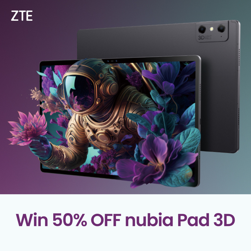 ZTEDevice's tweet photo. Win 50% OFF on #nubiaPad3D 📣

Winning it's easy:
• Tag your friends in this tweet
• Retweet this, tag us @ZTEDevice

First winner announce on March 7th. 
T&amp;C Apply
#realityinyourhands