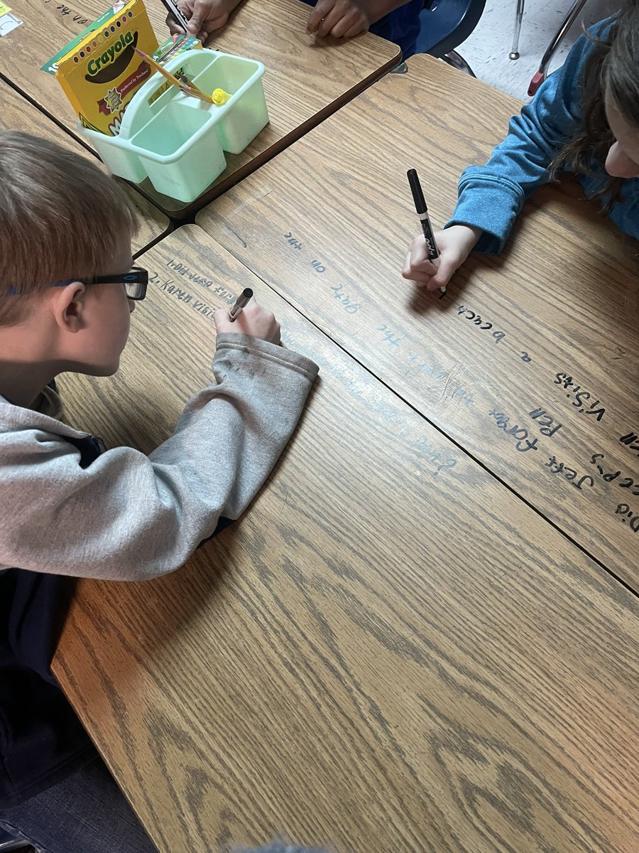 NicolePierro6's tweet photo. Starting our morning off with some desk writing to practice punctuation! #WES #3rdgrade https://t.co/5o3Wlof2VH