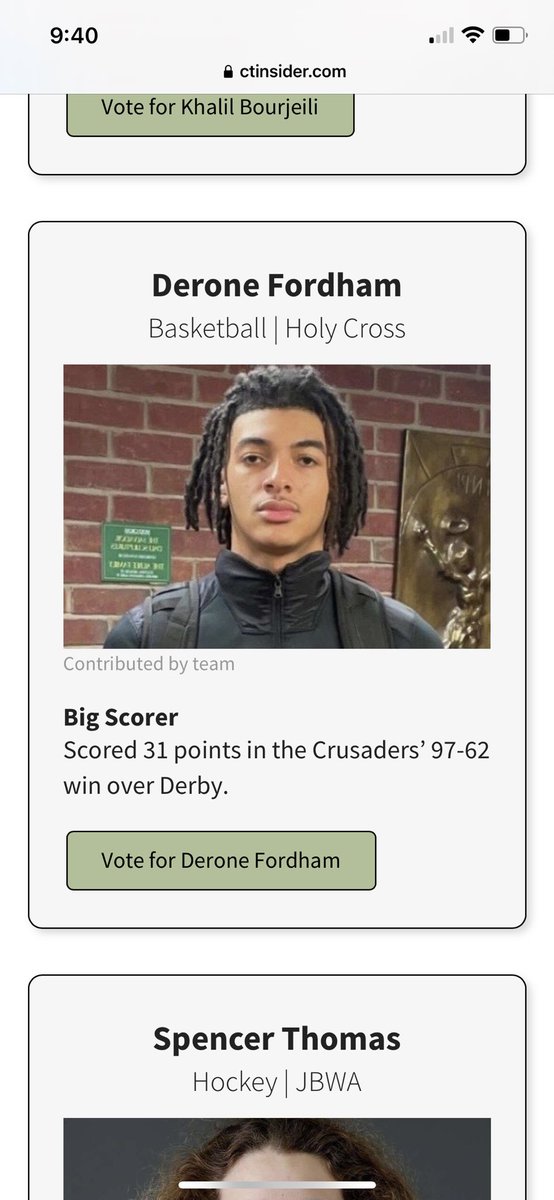 FordhamDerone's tweet photo. I was nominated for @GameTimeCT player of the week! https://t.co/XpipJrKqqR