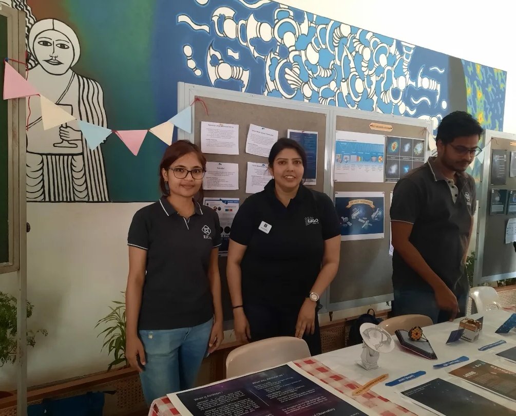 astro_roamer's tweet photo. Three years after joining @IUCAAstro, this year I could finally take part in the Open Day celebrating #NationalScienceDay2023! At the @LIGOIndia stand we showcased research in #GWScience & #CompactStars 😀 The enthusiasm of volunteers & visitors was really inspiring 😊👏🏻 https://t.co/JUL1MjnM4b