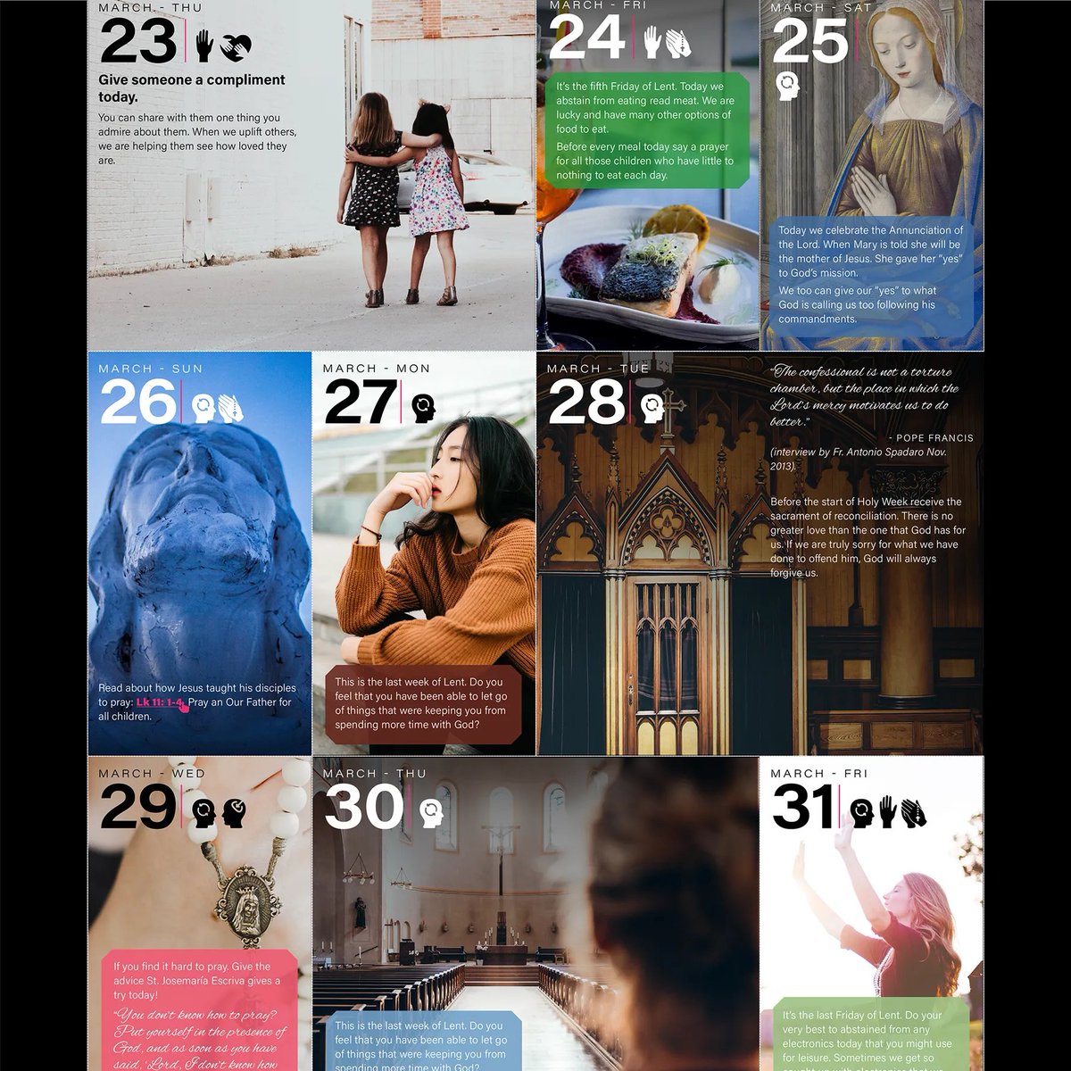 missionFW's tweet photo. Way of the Cross is the Mission of Christians. Our Lenten MARCH continues... Here are daily activities to practice while preparing for Easter.
https://t.co/7LKUPYMGAS 

Source: https://t.co/50g55Uq5YZ https://t.co/TsjIssgsPx