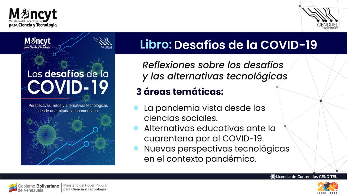 CENDITEL's tweet photo. 👉👉Estructurada en 3 áreas temáticas, el libro “Los desafíos de la Covid-19” presenta las reflexiones sobre los retos que han surgido con la pandemia de la Covid-19.

Descárgalo📲 https://t.co/i124NS9GZy https://t.co/v2JmCrtO5o