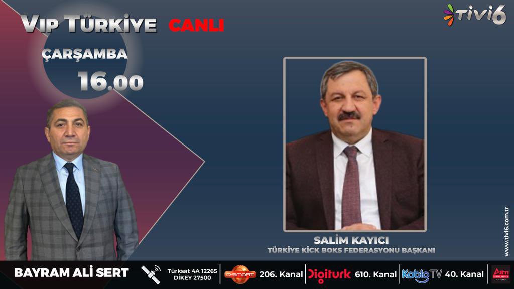 Yarın (01 Mart 2023 Çarşamba) saat:16.00’ da Bayram Ali SERT’ in Tivi6’ da canlı yayınlanan VIP TÜRKİYE programının konuğuyuz. Konumuz Kick Boks.
<a href="/tivi6medya/">Tivi6</a>