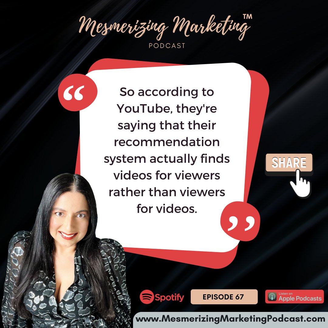 mesmerizingmkg's tweet photo. Mesmerizing Marketing™ Episode 67: Unveiling the YouTube Algorithm - Listen Here: https://t.co/eksM58Oaxa
#youtubers #youtube #algorithm #Algorithms #podcast #PodcastRecommendations #podcaster #marketingtipsandtricks #videomarketing https://t.co/OT1XL2xQYV