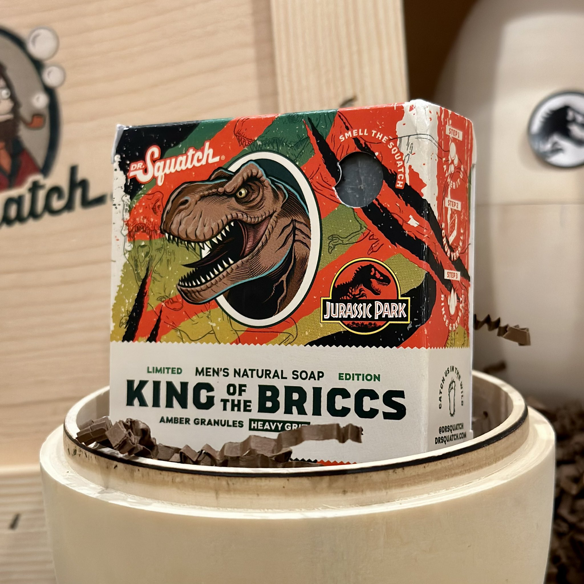 Collect Jurassic on X: WELCOME… TO MY SHOWER! This special delivery from @ drsquatch provided quite an unboxing experience — a real wooden crate  containing a pair of eggs nested inside. And what