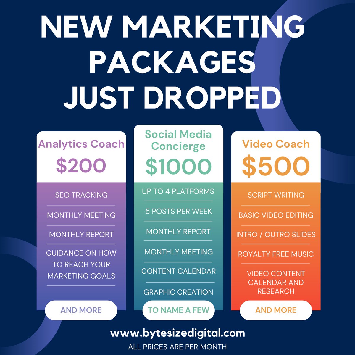 bytesizesocial's tweet photo. We just dropped a bunch of new marketing plans and trust us, you don't want to miss these! 
Visit https://t.co/WZGVGC1VcV https://t.co/U9RBYPQEpk