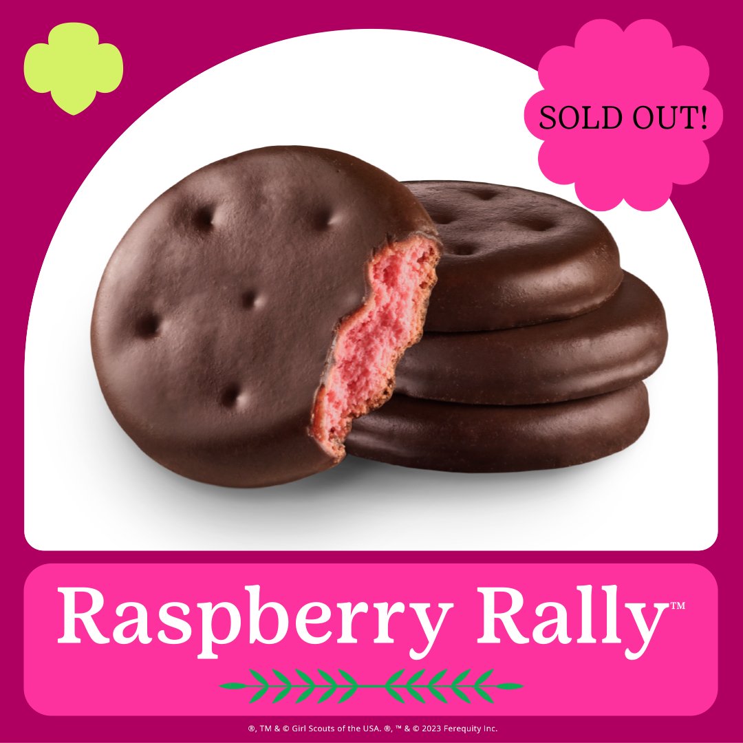 GirlScoutsOH's tweet photo. Thank you for rallying around Raspberry Rally. As of now, it is sold out—but you can still order other cookies for shipping. If any remain across all LBB Girl Scout councils, it may turn back on without notice &amp; distributed first come, first serve.

#GSOH
#ReadySetRally https://t.co/4osPxJLjRd