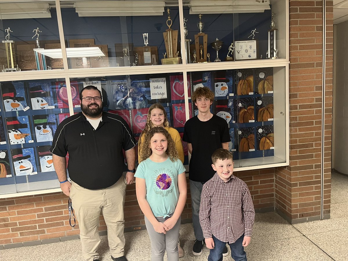 FalconSupt's tweet photo. February Falcons of the month! Ethan Warren, Makaylee Frey, Gavin Stacy, and Mr Petrie. https://t.co/zPBvIiypUc
