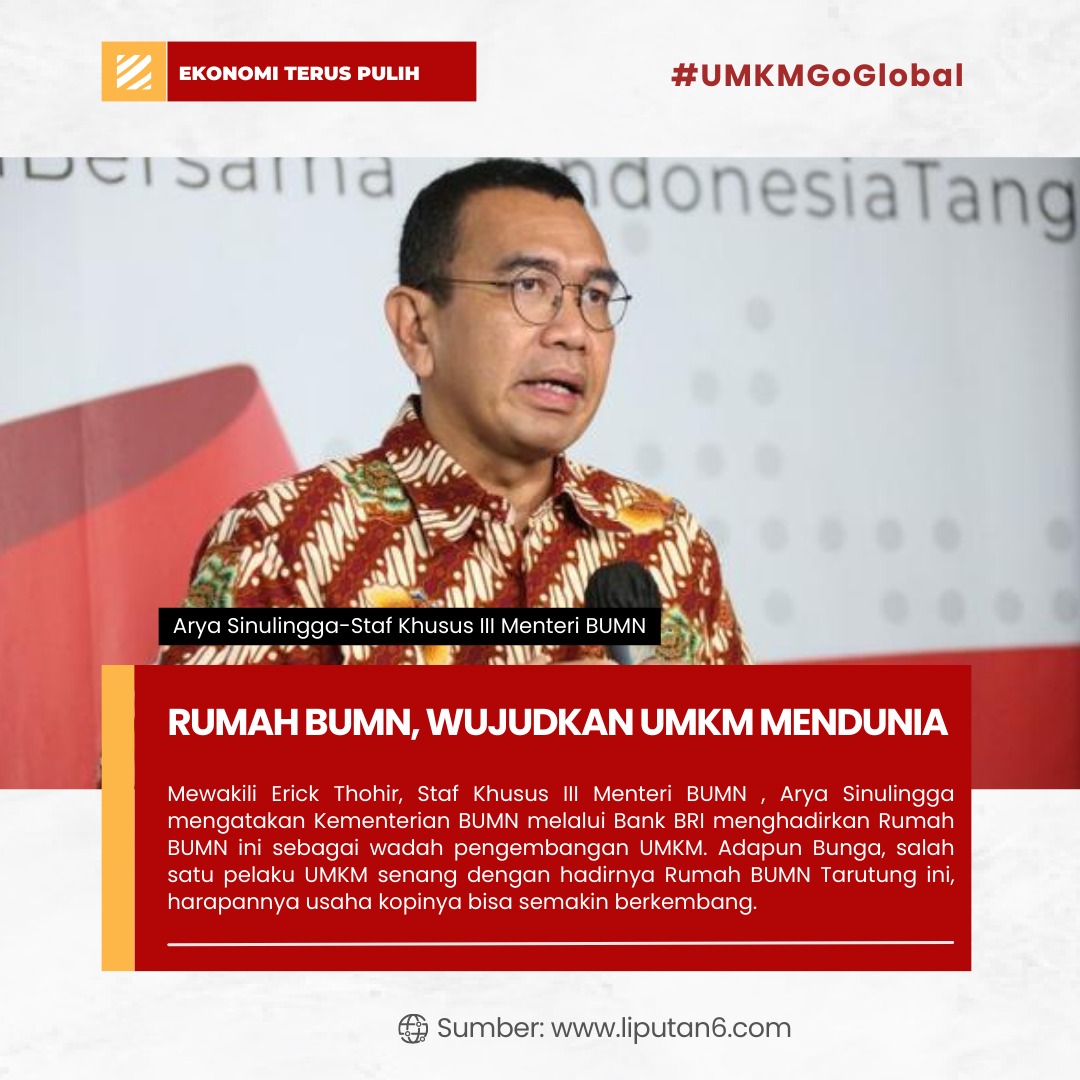 AvinVinut's tweet photo. Kementerian BUMN melalui Bank Rakyat Indonesia (BRI) menghadirkan Rumah BUMN sebagai wadah pengembangan UMKM.
#UMKMGoGlobal
@erickthohir @KemenBUMN https://t.co/nN9YtM5Ods