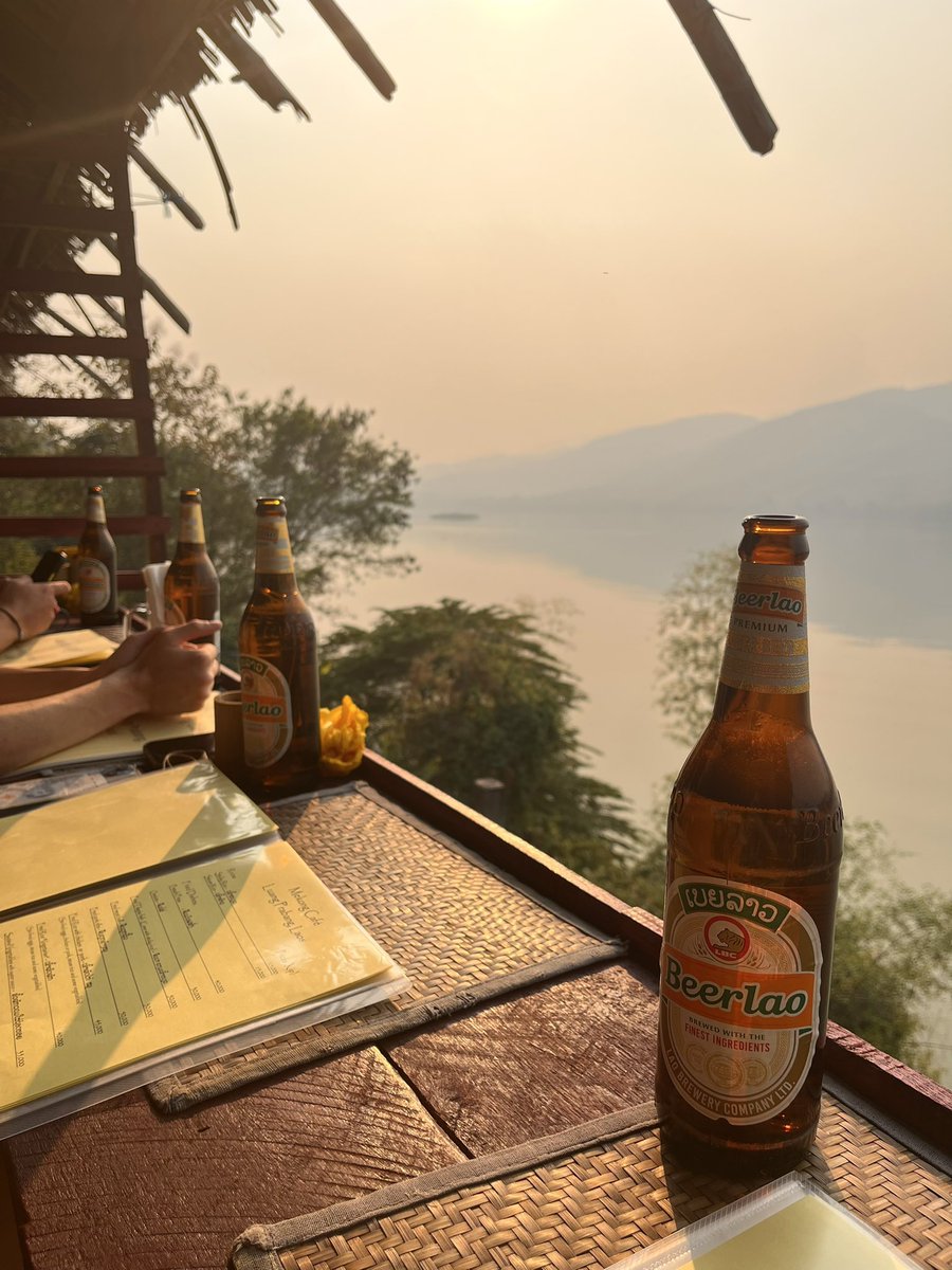 Beerlao on the Mekong river in Laos for  just 99p, doesn’t get much better then this. 👌