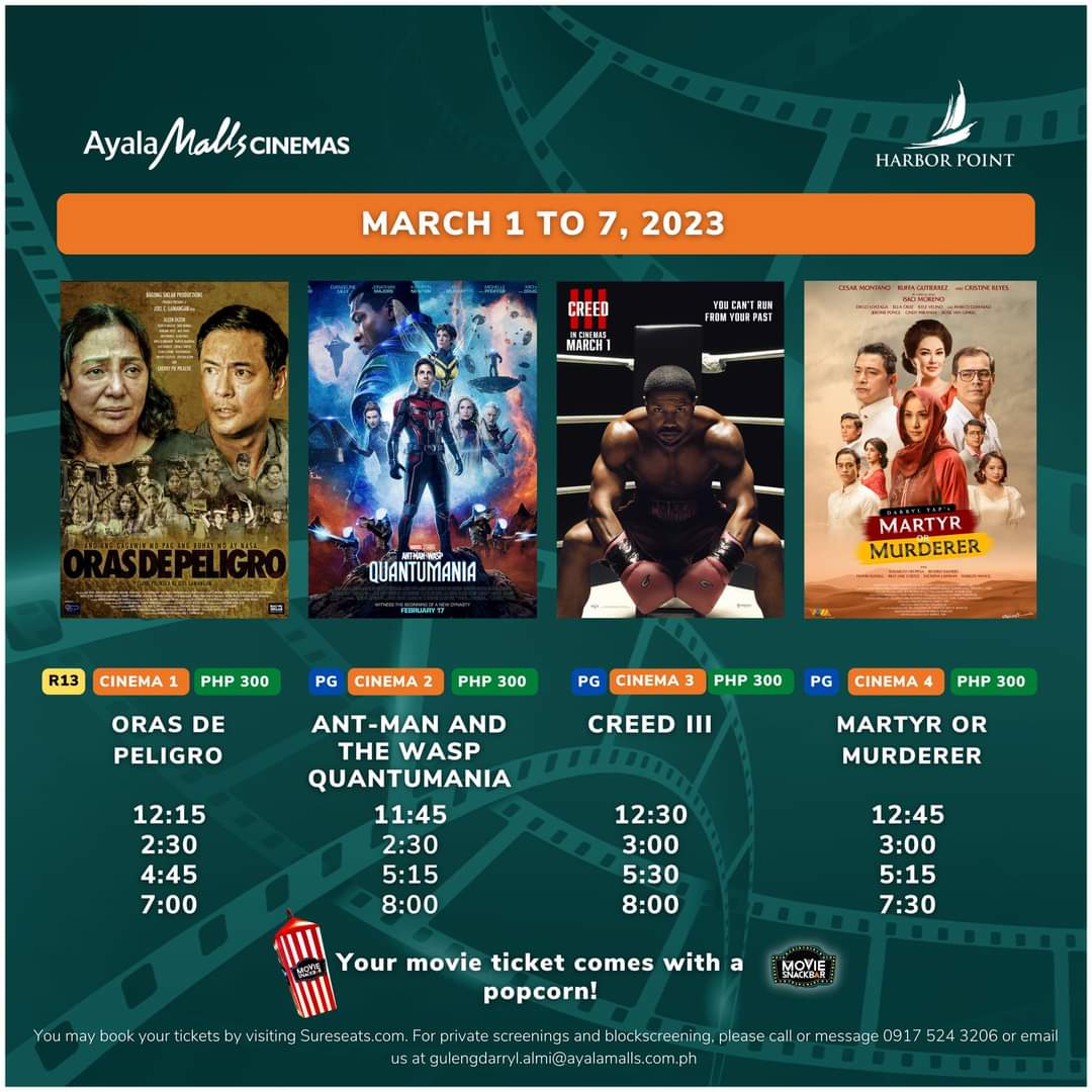 harborpointmall's tweet photo. Look forward to a week full of adventure and drama at the Cinemas! 🎥

Get your tickets by heading to the ticket booth or via https://t.co/B7VOZ00YI4 

#WhereAmazingReelsAreReal
 #iLoveHarborPoint #KeepAmazingGoing #AyalaMallsCinemas #YourShoppingGatewayToSubicBay https://t.co/VKegP5DUlv