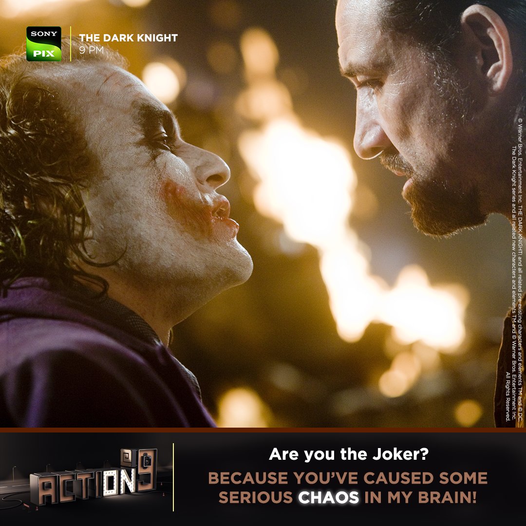 SonyPIX's tweet photo. Tag your crush below and tell them they have disrupted your heart and mind’s sanity balance!
Watch ‘The Dark Knight’ tonight at 9 PM on Action@9 only on Sony PIX to see how batman manages to keep!
#JusticeLeague #SonyPIX #StayAmazed #Action #Scifi #ActionAt9 https://t.co/85dTwlZpuK