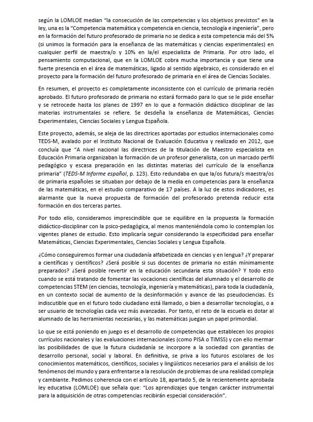 Compartimos comunicado de <a href="/_SEIEM/">SEIEM</a> sobre el proyecto para los grados de maestra/o. Urge un cambio de rumbo porque de confirmarse el disparate sería un retroceso de más de 30 años en educación matemática. <a href="/UniversidadGob/">Ministerio de Universidades</a> <a href="/DecanasDe/">Conferencia de Decanas/os de Educación</a> <a href="/educaciongob/">Ministerio de Educación, FP y Deportes</a> <a href="/subirats9/">joan subirats</a> <a href="/Pilar_Alegria/">Pilar Alegría</a>